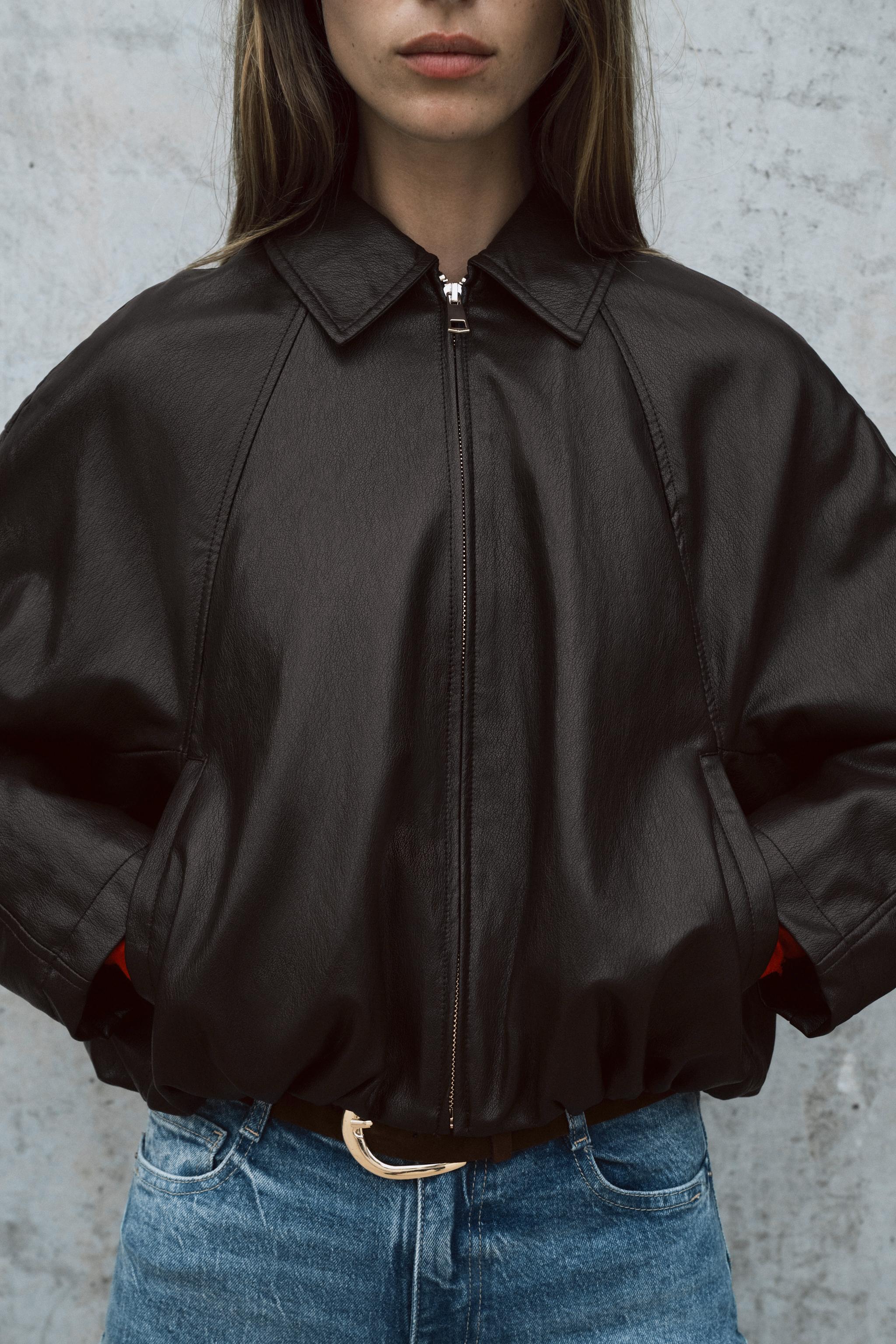 BLOUSON BOMBER MATIÈRE SYNTHÈTIQUE